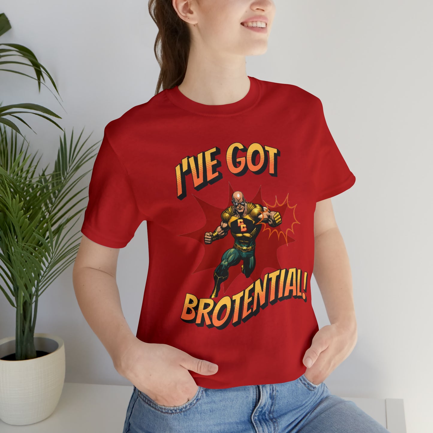 I've Got Brotential Unisex #1 Jersey Short Sleeve Tee,  Unisex Motivational Top, Trendy Graphic Tshirt, Gift for Gym Enthusiasts, Positive Image Shirt, Cool Urban Wear
